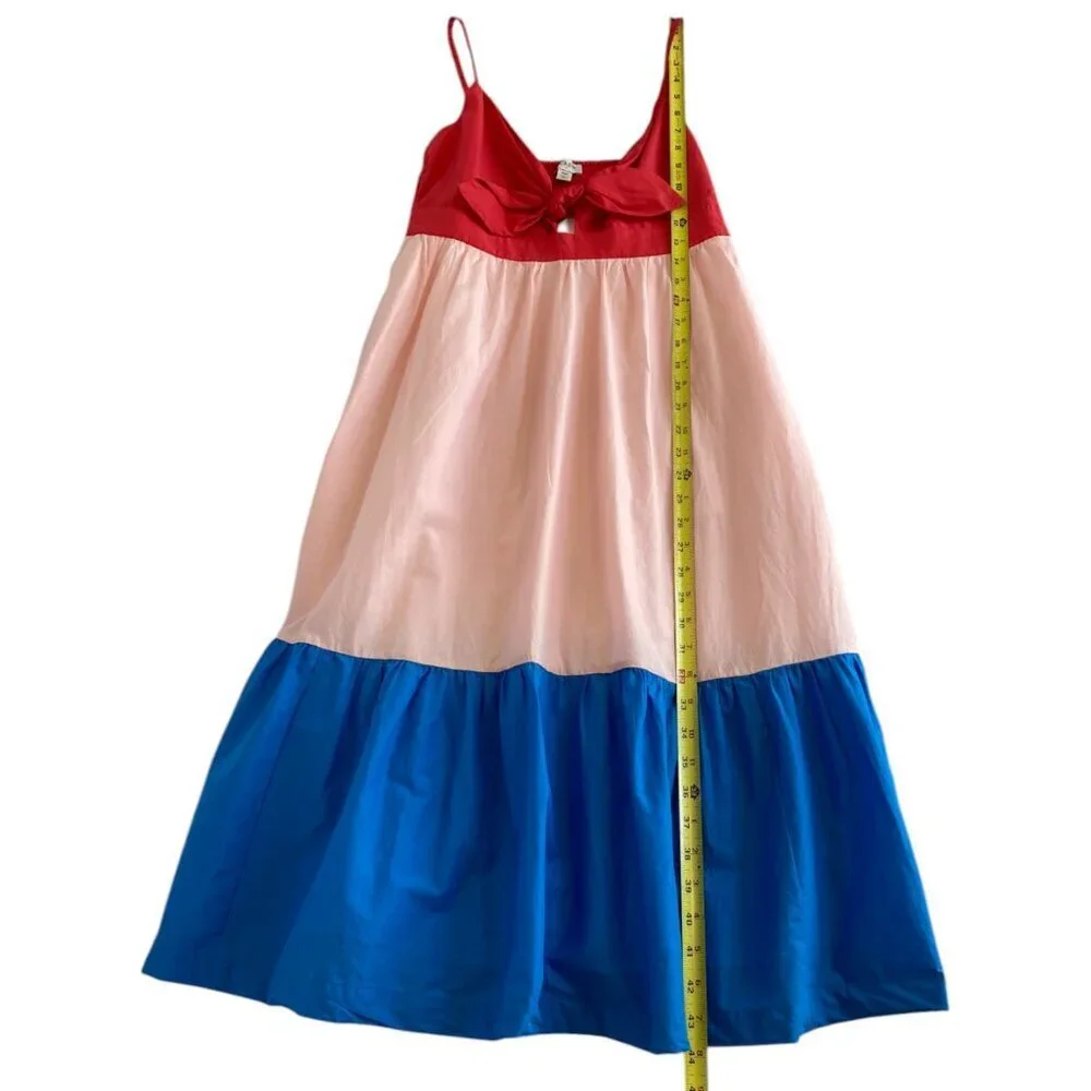 J.Crew Colorblock tie-front cutout midi dress